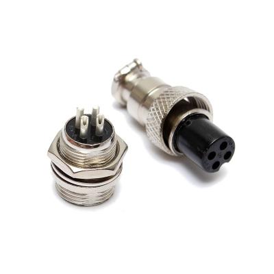 China America Market GX16 Threaded Connector Aviation Plug GX16 4 Pin Connector in Black Color for sale