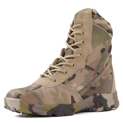 China Fashion trend camouflage hunting boots snow land tactical shoes canvas camouflage jungle army military combat boots with rubber sole for sale