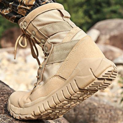 China British Army Steel Leather Desert Toe Military Army Tactical Combat Products Combat Training Brown Military Outdoor Boots for sale