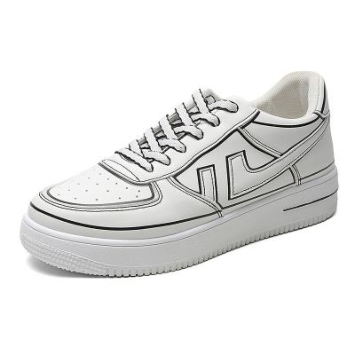 China High Quality Lightweight All Match School Style Luxury Stylish Men Original Leather White Shoes 2021 Casual Shoes for sale