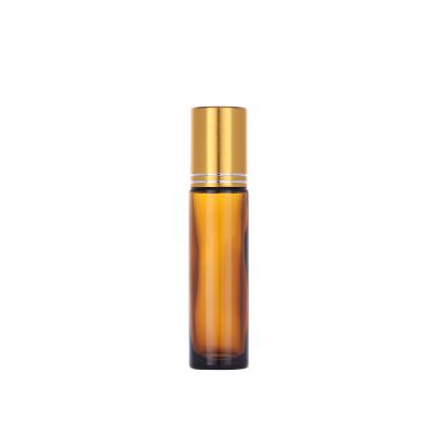 China Wholesale Cosmetic Empty 10ml Amber Roll On Glass Perfume Bottle Small for sale