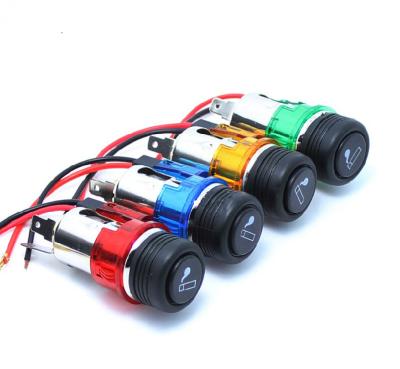 China Car Hands-free Cigarette Lighter Assembly Modified Cigarette Lighter Car 10A 12V Multicolor Bright European Standard Cigarette Lighter for sale