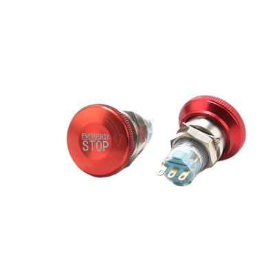 China Heavy Duty Metal 1NO1NC/2NO2NC 16mm 19mm 22mm RED 22mm Mushroom Emergency Stop Button Switch E-Main Stop 1NO1NC for sale