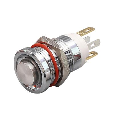 China Bright and Interesting Push Button 7A Self-locking Momentary 12mm LED Head IP67 High Current Switch for sale