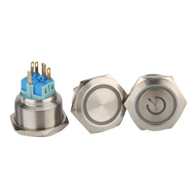 China 30mm metal button switch self-adjusting ring button DU30 standard big power off/on circular switch for sale