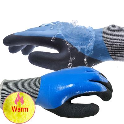 China Waterproof -30'C Oil Resistant Keep Safety Warm Winter Anti Nitrile Gardening Outdoor Sport Waterproof Micro Cold Work Thermal Glove for sale