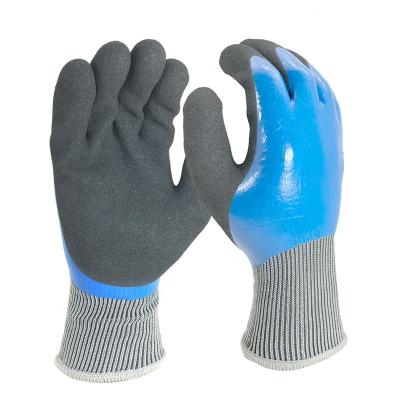 China NMSafety Nitrile Grip NMSafety Nitrile Rubber Waterproof Double Coated Palm Safety Work Glove Winter Thermal Gardening. for sale