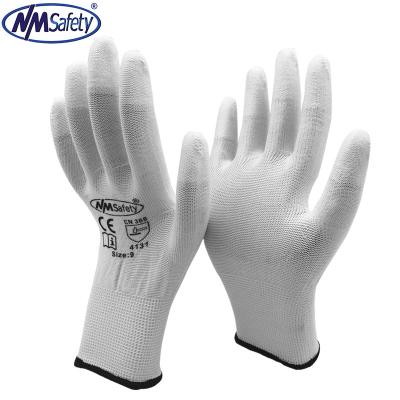 China NMSAFETY Wholesale 13 Gauge Knitted Nylon PU Anti-static/Polyester Coated Work Gloves for sale