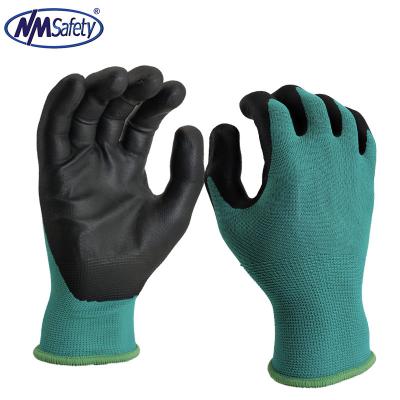 China Cut Resistant NMsafety 13 Gauge Anti-Slip Polyester / Nylon Liner Coated Foam Nitrile Work Glove for sale