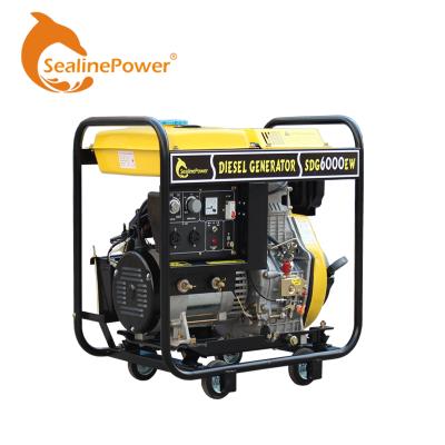 China Open type 4.6kw factory price diesel motorized welding generator SDG6000(E)W for sale