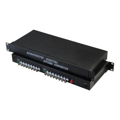 China 16 Channel Single Mode 1080P AHD/HD-TVI/HD-CVI Single Fiber Fiber Video Converter Over Single Core Fiber Optic Cable HD16V1D for sale