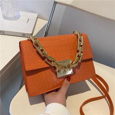 China Water Proof Chunky Chain PU Flap Sling Small Leather Bags For Designers Luxury Handbags Dress Bags Women Handbags for sale