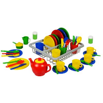 China Kitchen Toys Set 43 Pieces Hotsale Plastic Dinner And Tea Set Kitchen Toys For Children for sale