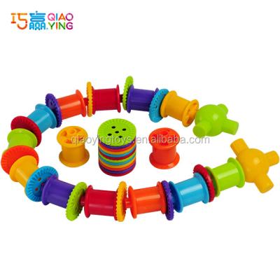 China lacing & Counting Toys 204 Pieces Set Button and Lacing-Rolling Reels, Fine Motor Skills Kids Educational Toys, String Order Learning Play Set for sale