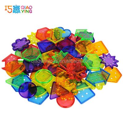 China lacing & Counting Toys 12 translucent form number and geometry buttons, string order and form learn play set for sale