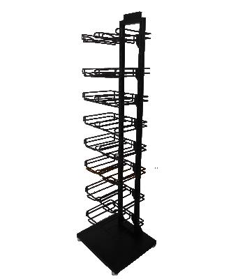 China Black Display 16 Hat Floor Standing Hat Shelf Display Rack for sale