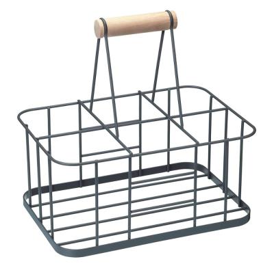 China Bottle Rack Wire Kitchen Craft Nostalgia Wine or Alive LINGHANG Milk Bottle Rack Carrier Rack and Handle for sale