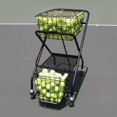 China Custom Durable Tennis Ball Collective Cart Durable Sporting Goods Shop Foldable Display Rack Tennis Storage Cart for sale