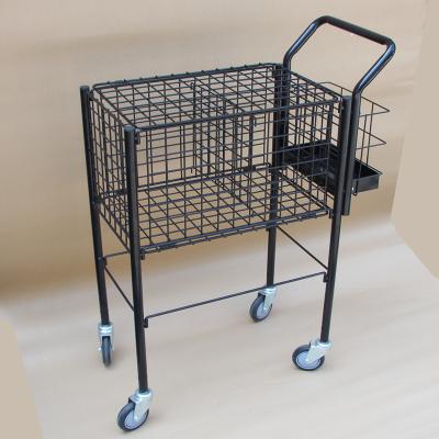 China Collective Tennis Ball Cart Customized Teaching Metal Tennis Ball Carts With Wheels for sale