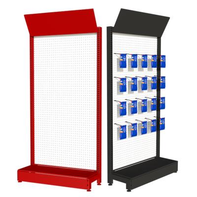 China Garage Hardware Wall Tool Display Metal Pegboard With Hook Peg Board Display Rack 930*350*2130mm for sale