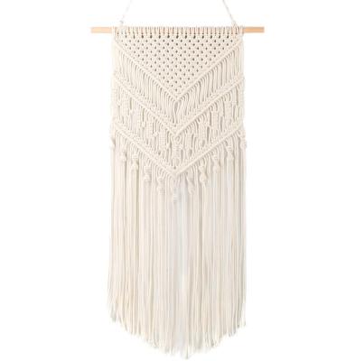 China Contemporary Home Decoration Rectangle Woven Wall Hanging Decor Macrame Wall Hanging for sale