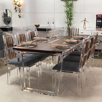 China 2020 Luxury Manufacturer Luxury Clear Acrylic Furniture Dining Set for sale