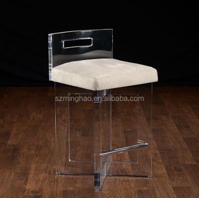 China High Bar Stool With Footrests Custom Furniture , Acrylic Cross Bar Stool , Counter Bar Stools for sale