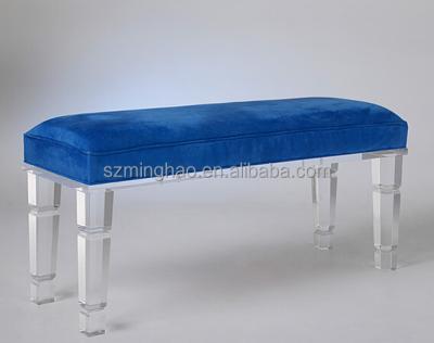 China Super Comfortable Wholesale Acrylic Lucite Bench Chair Sofa Chairs With Soft Cushion for sale