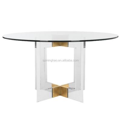 China Round Shape Eco - Friendly Dining Table , Clear Acrylic Dining Table for sale