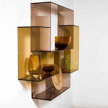 China Beautiful Simple Elegant Wall Mounted Modern Acrylic Display Cabinet for sale