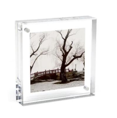 China 2 Sided Acrylic Frameless Picture Frame Modern Acrylic Photo Frame Magnetic for sale