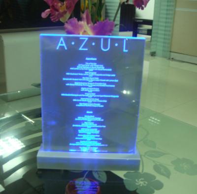 China Remaining Custom Acrylic Bar Servic / LED Lighting Table Menu Display Stand for sale