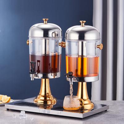 China Cold Drink New Juice Drink Beverage Fruit Dispenser With One Tank Two Three Multi Tap Dispenser Sideboard For Parties for sale