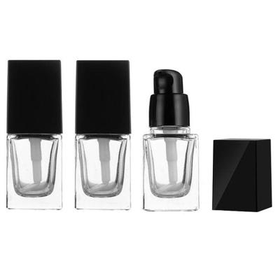 China Luxury Classic Square Shaped Lotion Glass Bottle Pump Bottle For Cosmetics for sale