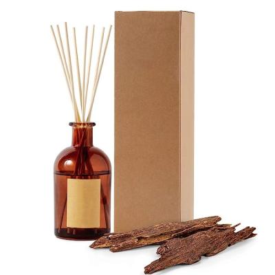 China Personal Care 100ml Amber Color Aroma Bottle Home Fragrance Diffuser Bottle With Cork for sale