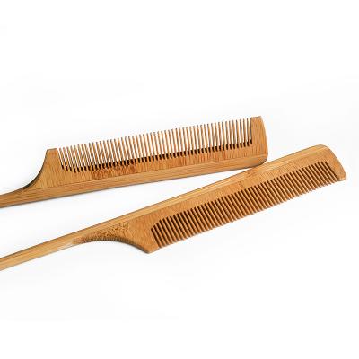 China Domestic Factory Price Logo Bamboo Rat Tail Comb Customized Disposable Heat Resistant for sale