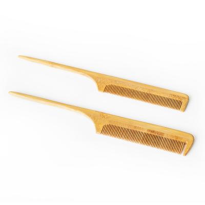 China home & Salon Wholesale Customized Logo 100% Natural Bamboo Rat Tail Comb Custom for sale