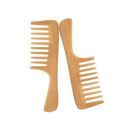 China Home Hot Selling Custom Combs With Logo Private Label Bamboo Wide Tooth Detangling Comb for sale