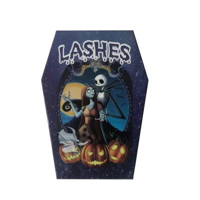 China Handmade Ready To Ship 2021 New Arrival Halloween Eyelash Packaging Boxes Coffin Eyelash Box for sale