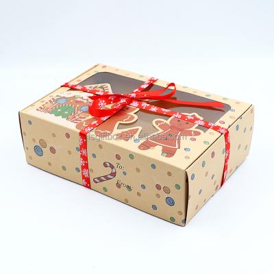 China Santa Claus Snowman Candy Cookie Star Birthday Recycled Paper Gift Box Materials Christmas Gift Box With Ribbon for sale