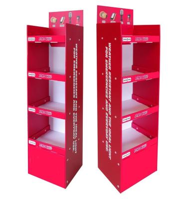 China Durable Customization Single Sided Supermarket Shelves Pop Cardboard Display Stand for sale