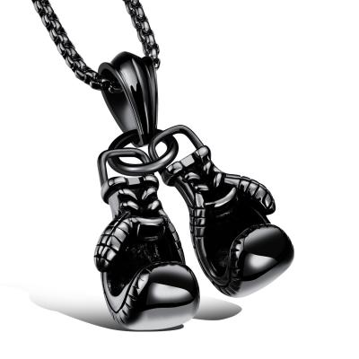 China Personalized Men's Casual/Sporty Fitness Exercise Boxing Ornament Pairs Boxing Titanium Steel Pendant Necklace for sale