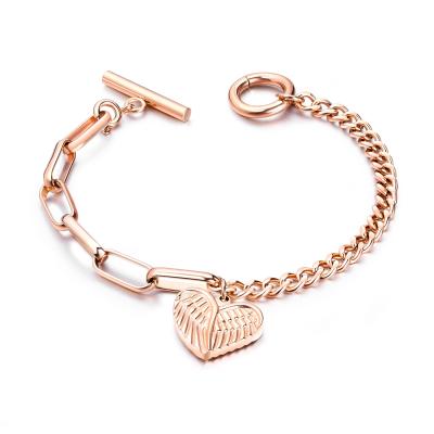 China Fashion FASHIONABLE wild titanium jewelry new temperament steel ornament rose love women's gold-plated bracelet for sale