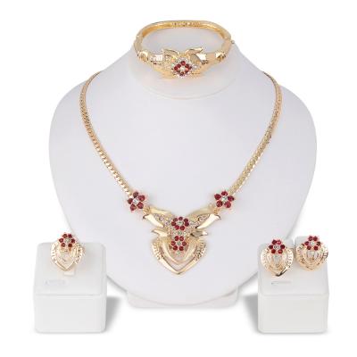 China FASHIONABLE New Simple Alloy Four-Piece Necklace Set Rhinestone-Encrusted Allah Heart-shaped Plated Necklaces for sale