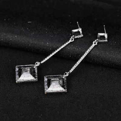 China Fashion TRENDY Jewelry Simple Eardrops Combine Long Dangling Diamond Crystal Earrings for sale