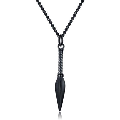 China FASHIONABLE pure steel necklace spearhead new cool titanium personalized steel men's necklace for sale