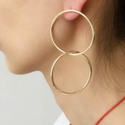 China Trendy Korean Women's New Accessories Fashion Simple Geometric Ring Earrings Long Earrings for sale