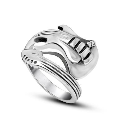 China FASHIONABLE Vintage Alloy Male Ring Guitar Music Jewelry Hot Sale Amazon Open Ring for sale