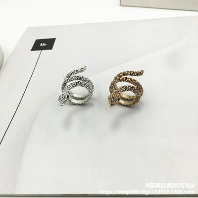 China FASHIONABLE Hot Creative Snake Snake Fashion Lovely Snake Retro Selling Amazon Animal Ring for sale