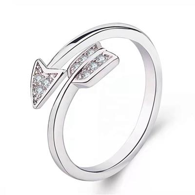 China FASHIONABLE Diamond-studded arrow opening ring tail ring male and female universal fashion Sagittarius ring for sale